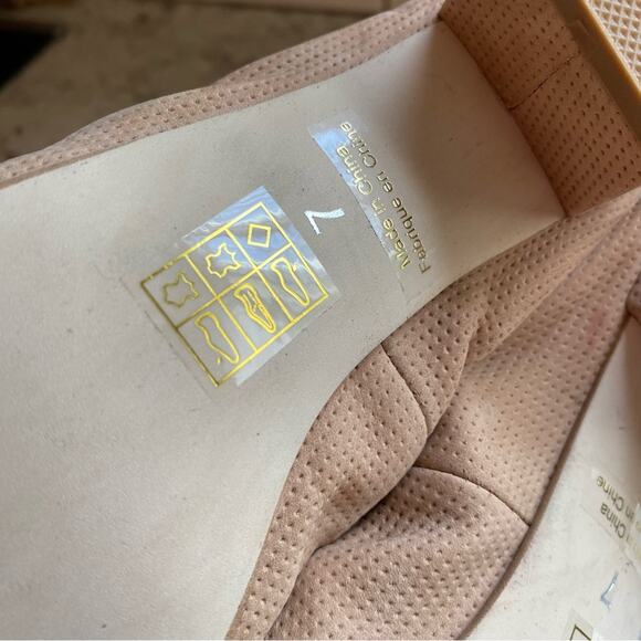 Jeffrey Campbell Bitsie Taupe Leather Perforated Block Heels Size 7 - Picture 4 of 13